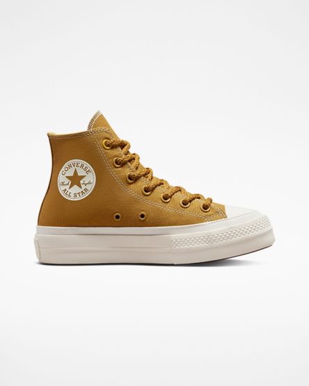 Dámské Boty Na Platformy Converse Chuck Taylor All Star Lift Tonal Platene Vysoké Oranžové Žluté | CZ PQOL06